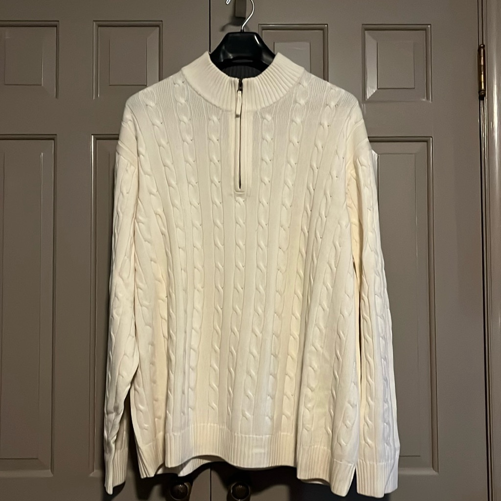 Daniel Cremieux Cream Cableknit Sweater. 3xl